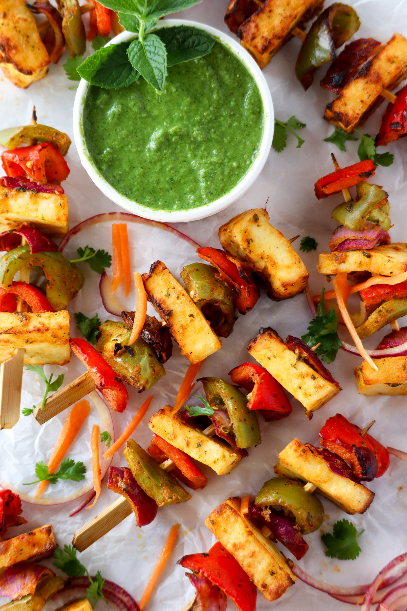 Air Fryer Paneer Skewers