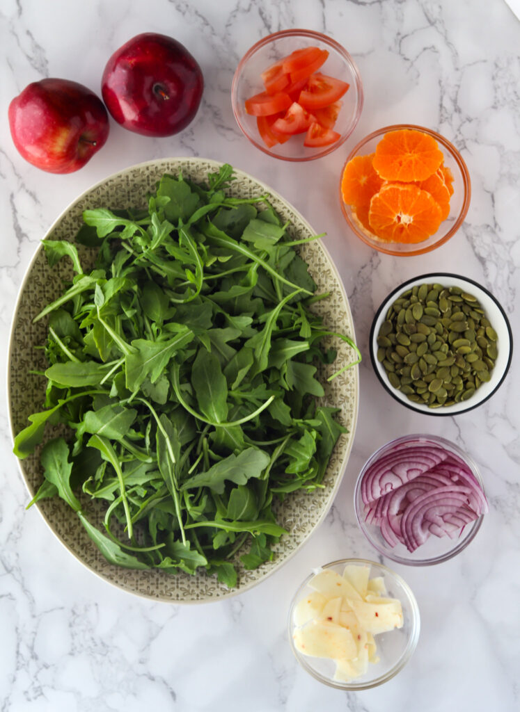 Ingredients for the apple citrus salad