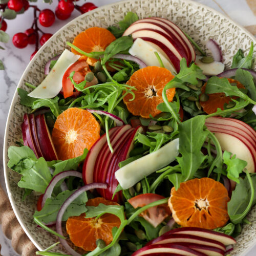 Apple citrus salad served on a platter