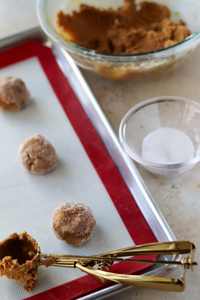 Ginger Molasses dough dolled in sugar