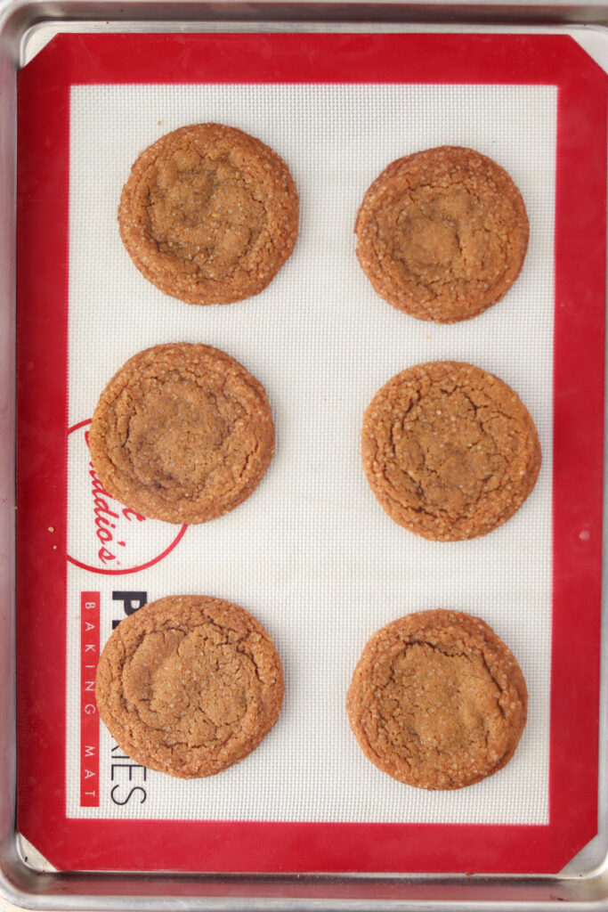 Ginger Molasses Cookie on a baking tray