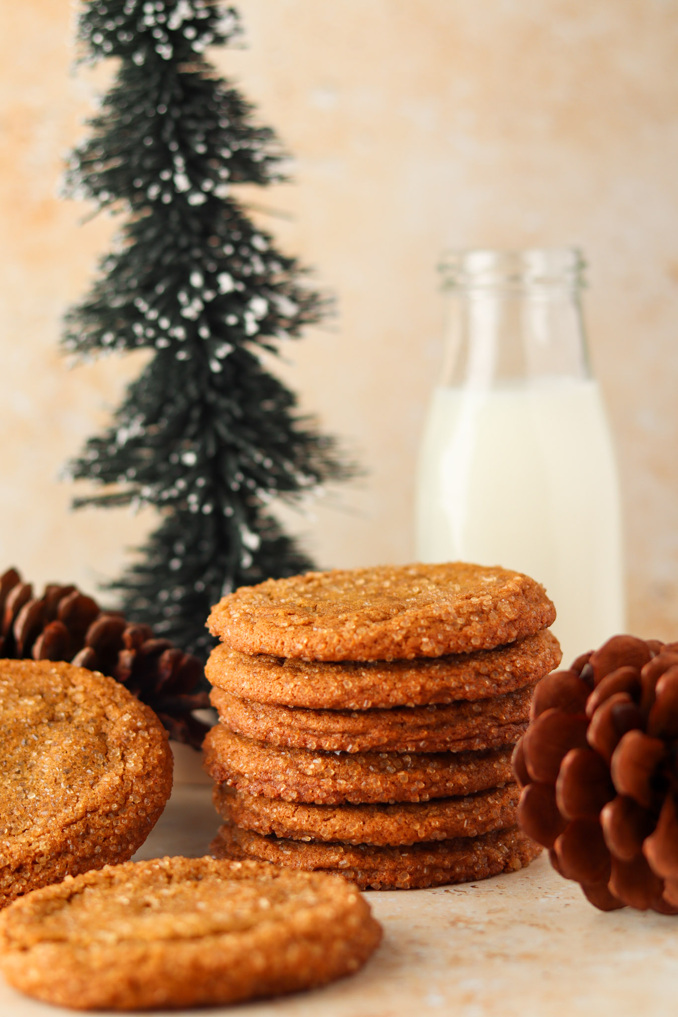 Ginger Molasses Cookies with Cardamom Glaze