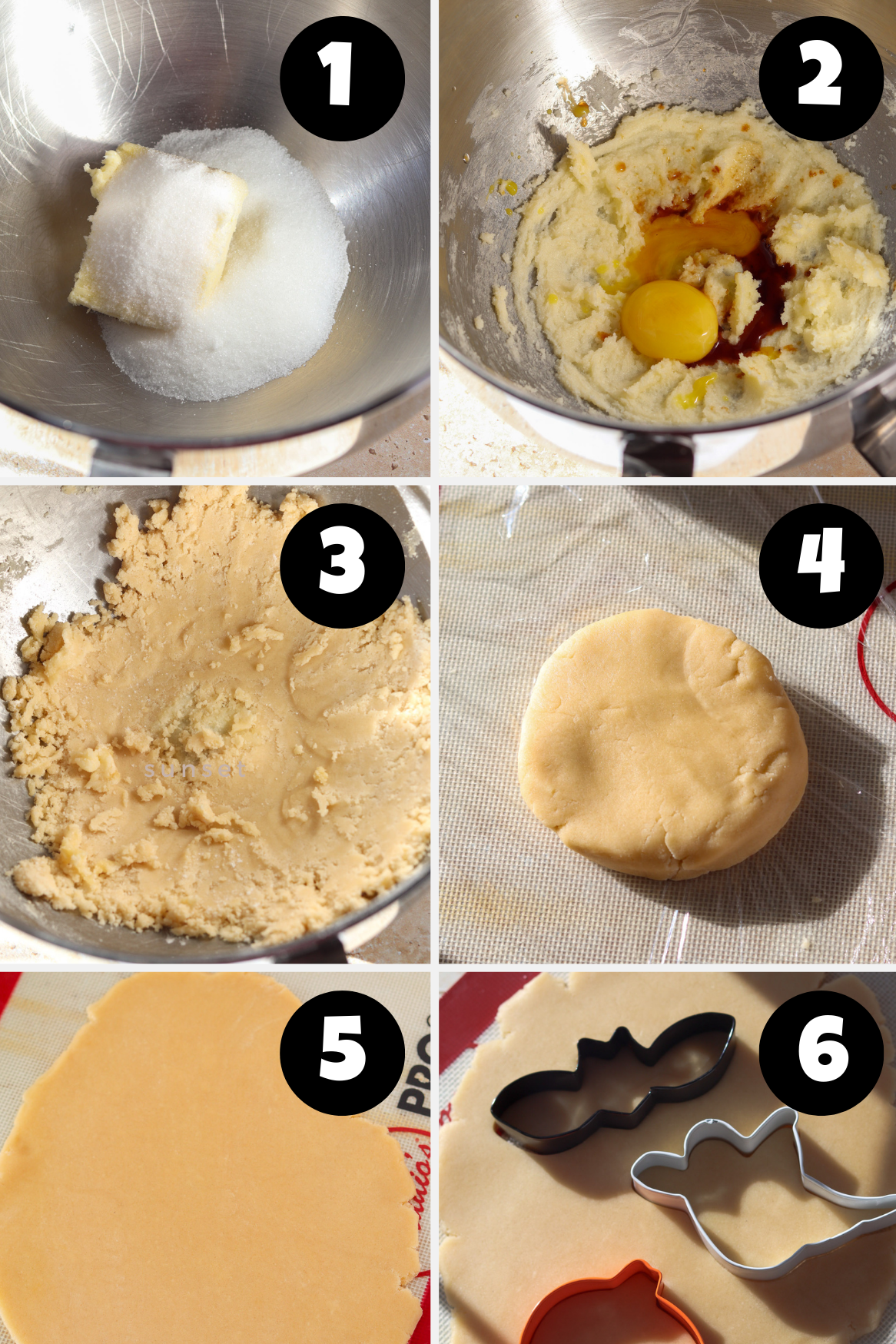 Instructions for the Halloween sugar cookie dough