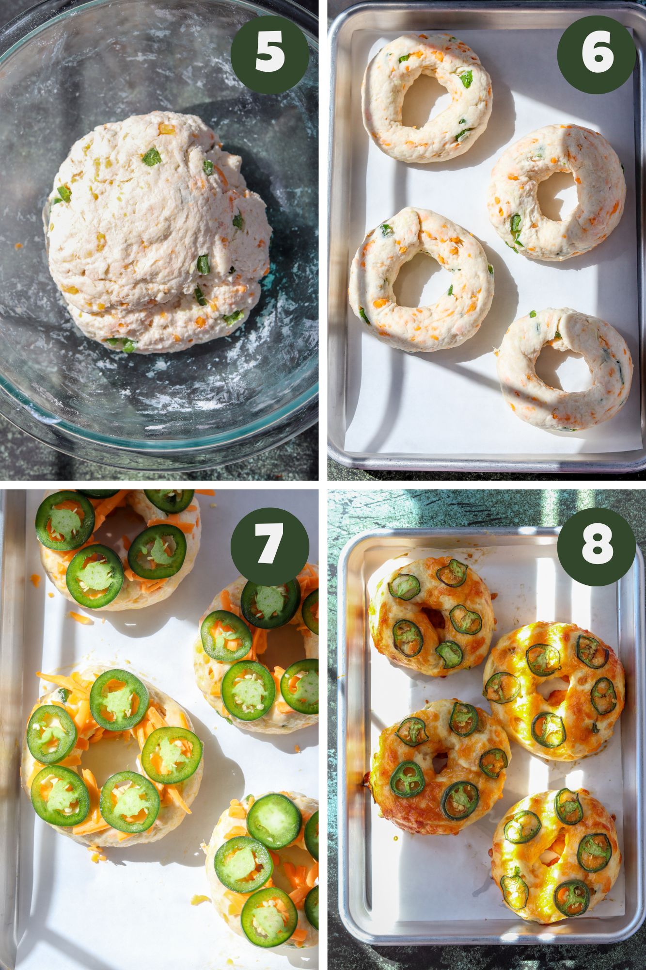 How to make cottage cheese bagels steps 5 to 8