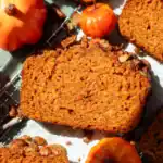 sliced up pumpkin bread