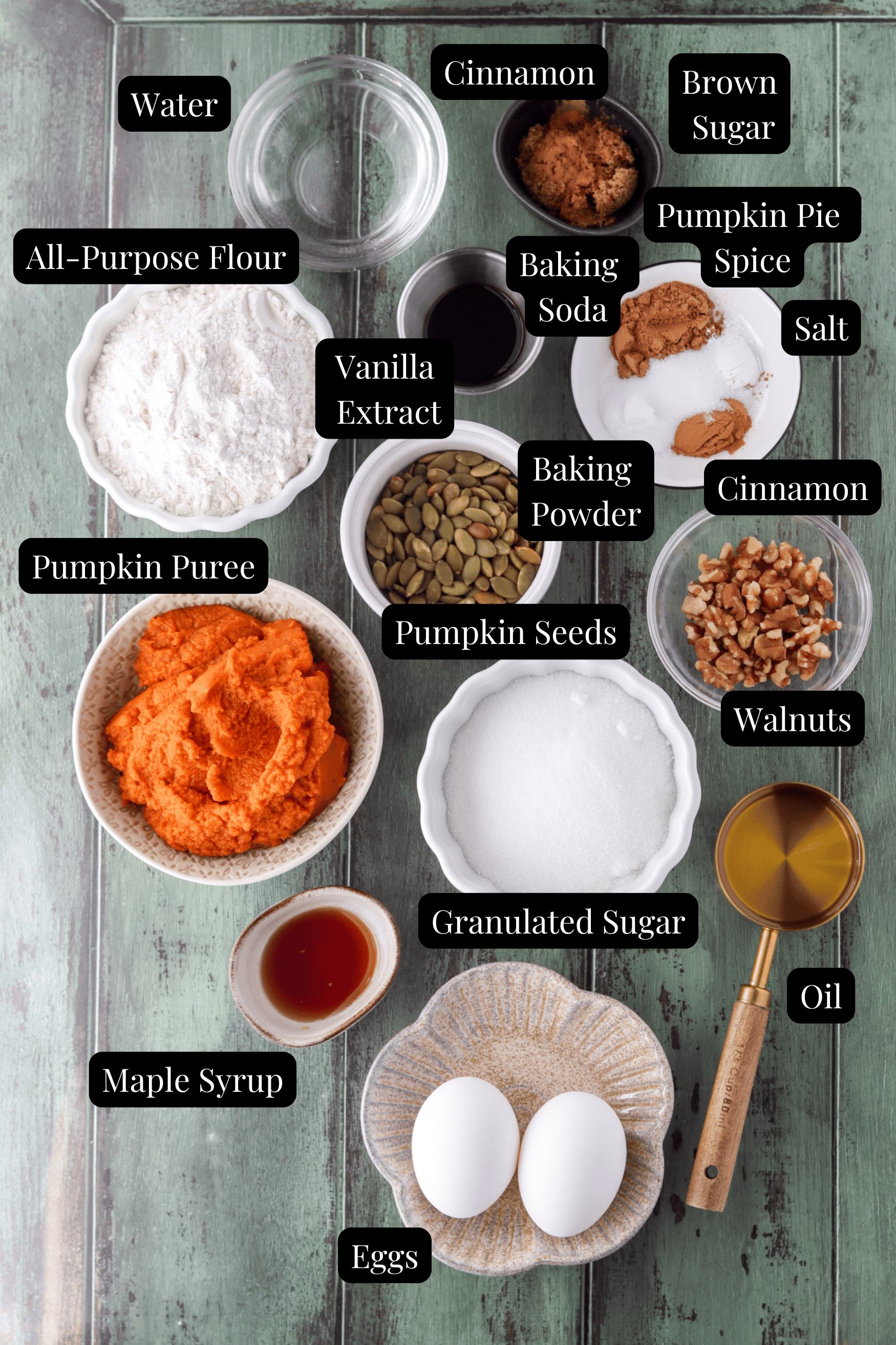 ingredients needed for dairy free pumpkin bread