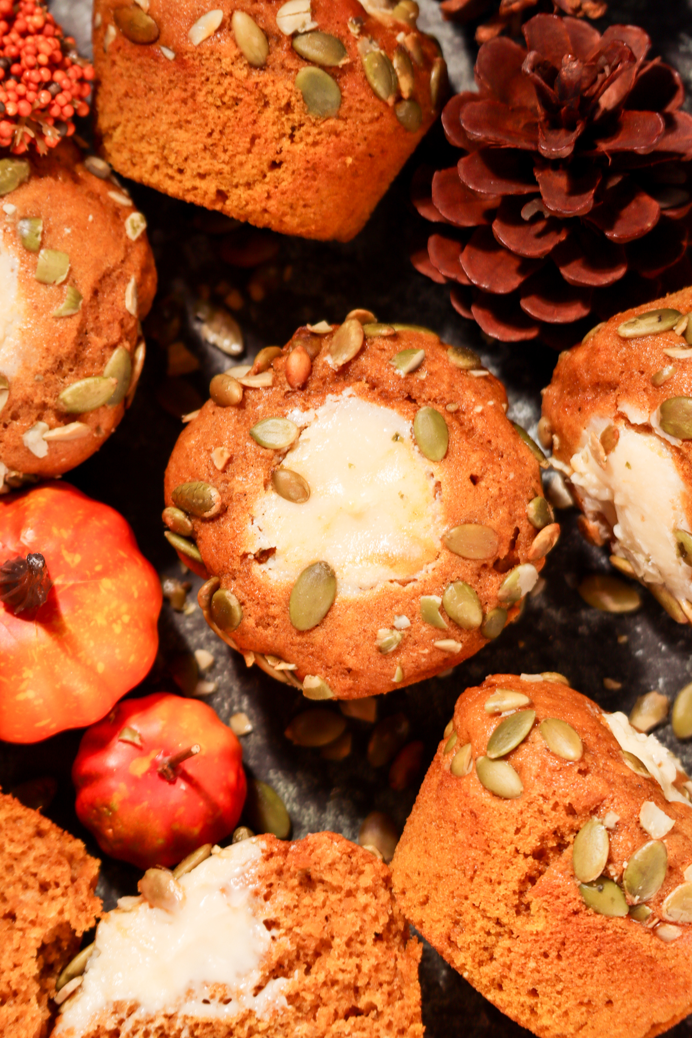 Small batch pumpkin cream cheese muffins